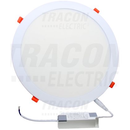   TRACON LED-DL-21NW Beépíthető LED mélysugárzó, kerek, fehér 230 VAC 50Hz; 21 W; 2155 lm; D=300 mm, 4000 K; IP40, EEI=F