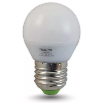   TRACON LG454W Spherical LED light source 230VAC, 4W, 2700K, E27, 250lm, 250 °, G45, EEI = A +