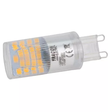 TRACON LG9H4W LED G9 fényforrás alumínium házzal 230 VAC, 4 W, 2700 K, G9, 350 lm, 200°, EEI=F