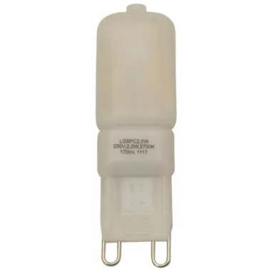 TRACON LG9PC2,5W LED G9 fényforrás műanyag házban 230 V, 50 Hz, G9, 2 W, 180 lm, 3000 K, 300°, EEI=F
