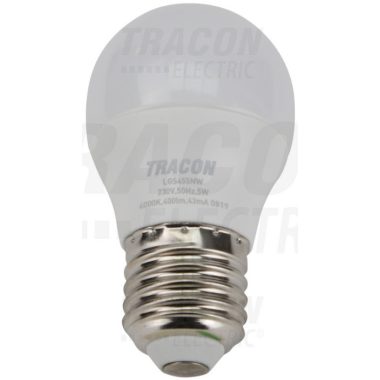 Bec Led sferic TRACON LGS455NW  LED SAMSUNG chip 230V,50Hz,5W,4000K,E27,400lm,180°,G45,SAMSUNG chip,EEI=A+
