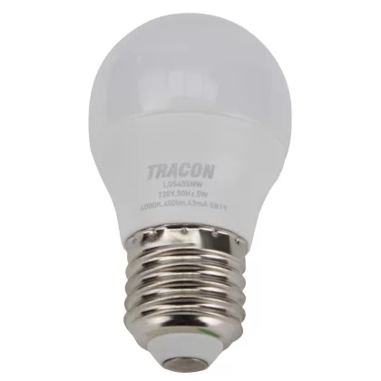   TRACON LGS455W Spherical LED light source with SAMSUNG chip 230V, 50Hz, 5W, 3000K, E27,380lm, 180 °, G45, SAMSUNG chip, EEI = A +