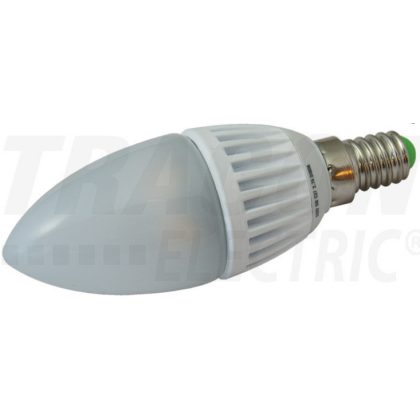   TRACON LGY5NW Gyertya burájú LED fényforrás, tejüveg 230V, 50Hz, 5W, 4000K, E14, 380lm, 250°