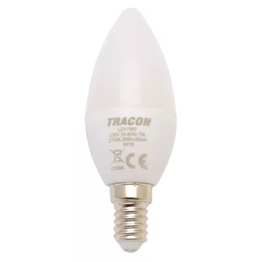 Bec Led lumanare alb TRACON LGY7NW LED  230V, 50Hz, 7W, 4000K, E14, 500lm, 250°