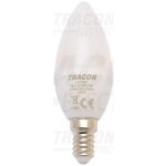   TRACON LGY7W Gyertya burájú LED fényforrás, tejüveg 230V, 50Hz, 7W, 2700K, E14, 500lm, 250°