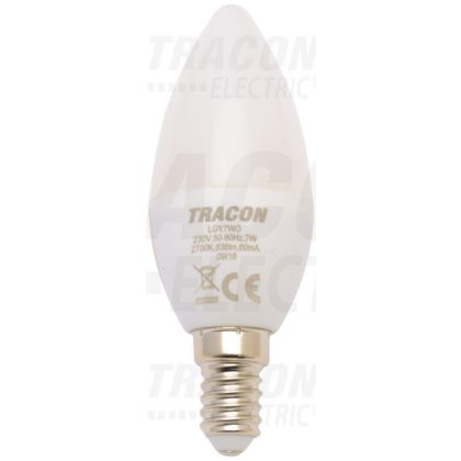   Bec Led lumanare alb TRACON LGY7W LED 230V, 50Hz, 7W, 2700K, E14, 500lm, 250°