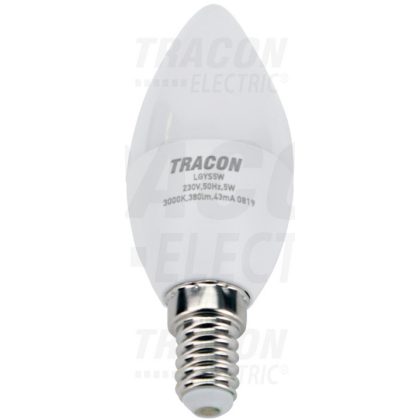   TRACON LGYS5W Candlestick LED light source with SAMSUNG chip 230V, 50Hz, 5W, 3000K, E14,380lm, 180 °, C37, SAMSUNG chip, EEI = A +