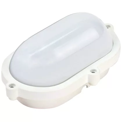 TRACON LHIPO8W Shielded LED boat lamp with plastic cover, oval shape 230 VAC, 50 Hz, 8 W, 640 lm, 4000 K, IP65, EEI = A + TRACON LHIPO8W Shielded LED boat lamp with plastic cover, oval shape 230 VAC, 50 Hz, 8 W, 640 lm, 4000 K, IP65, EEI = A +