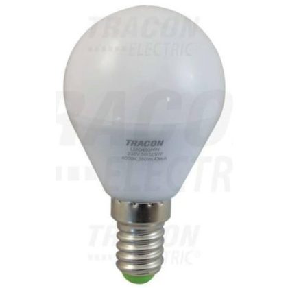   TRACON LMG455NW Gömb búrájú LED fényforrás 230VAC, 5W, 4000 K, E14, 380 lm, 250°