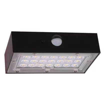 TRACON LSBB3W Napelemes LED fali világítótest mozgásérzékelővel, fekete 3W, 4000K, 350 lm, TRACON LSBB3W Napelemes LED fali világítótest mozgásérzékelővel, fekete 3W, 4000K, 350 lm,