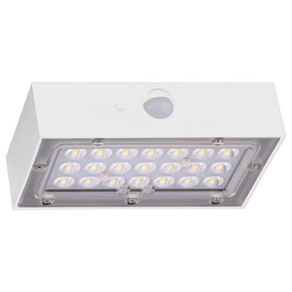   TRACON LSBW3W Napelemes LED fali világítótest mozgásérzékelővel, fehér 3W, 4000K, 350 lm, IP65, 3,7 V, 1,2Ah
