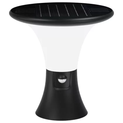   TRACON LSDP10W Napelemes LED állólámpa mozgásérzékelővel, fekete 10 W, 3000/4000/6000 K, 1000 lm, 22 cm, IP65, 3,7 V, 3,6 Ah
