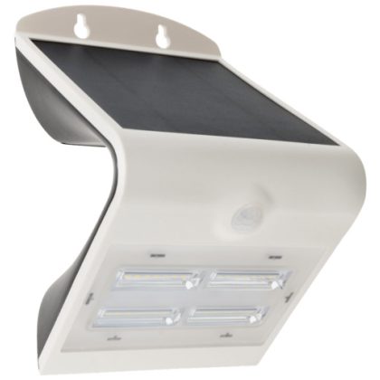   TRACON LSLBW3W Solar LED wall luminaire with motion sensor, white 3.2 W, 4000 K, 400 lm, IP65, 3.7 V, 2 Ah