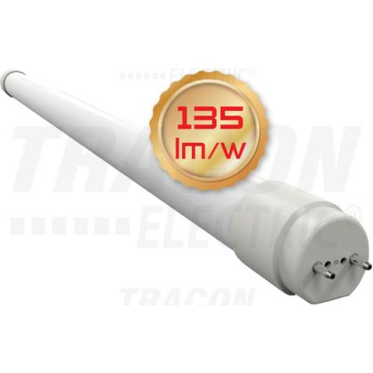   TRACON LT8GH12018NW Üveg LED világító cső, opál burás 230 V, 50 Hz, G13, 18 W, 2450 lm, 4000 K, 200°, EEI=A+