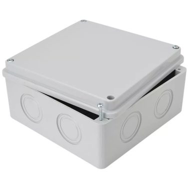 TRACON MED15157 Elektronikai doboz, világos szürke, teli fedéllel 150×150×70mm, IP55