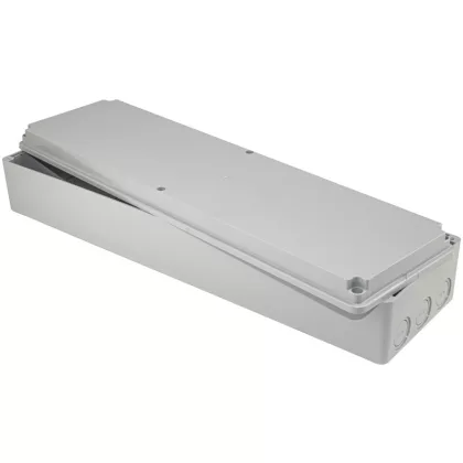   TRACON MED46128 Elektronikai doboz, világos szürke, teli fedéllel 460x125x80, IP54