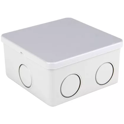   TRACON MED884 Elektronikai doboz, világos szürke, teli fedéllel 80×80×40mm, IP44