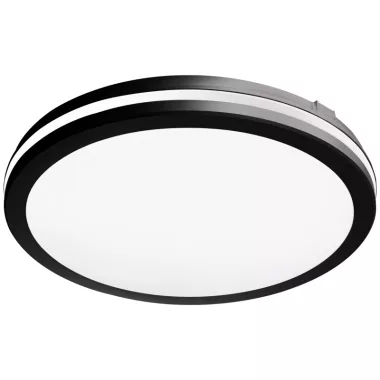 TRACON MFKBL20CCT LED mennyezeti lámpa színhőállító kapcsolóval,fekete 230V,50Hz,20W, 2000lm, 3000K/4000K/6500K, IP65,D=200mm,EEI=F