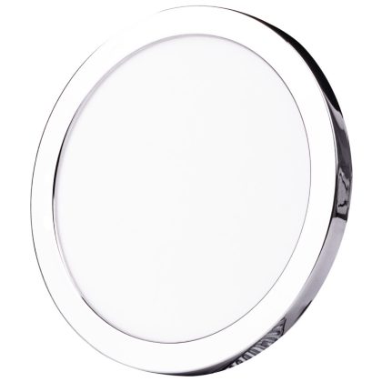   TRACON MFP18NW Kerek mennyezeti lámpa, króm kerettel 230V, 50Hz, 18W, 1500lm, 4000K, D=225mm, EEI=G