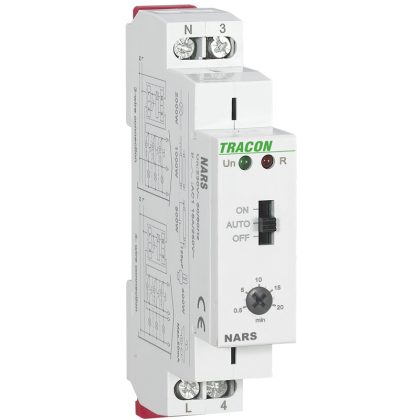 TRACON NARS Lépcsőházi időkapcsoló AC 230V, 0,5s-20min, 16A/AC1, 250VAC/24VDC