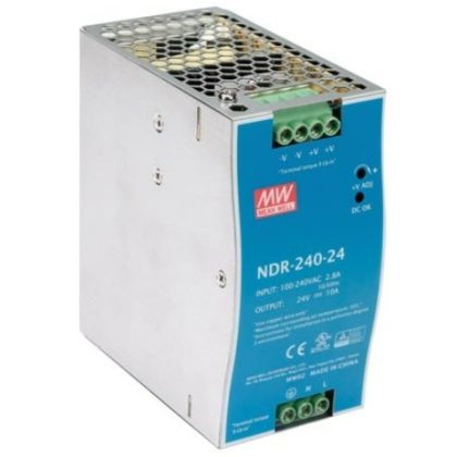   TRACON NDR-240-24 DIN rail power supply with adjustable DC output 90-264 VAC / 24-28 VDC; 240 W; 0-10 A