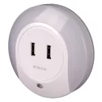   TRACON NLUSB Éjszakai fény érzékelővel 230VAC, 50Hz, 0,4W, 8lm, CDS, 2xUSB