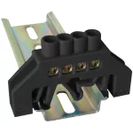   TRACON NPE-BK6-4 Szigetelt földelősín (N/PE), fekete 230/400VAC, 63A, 6×9mm, 4P, IP20