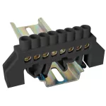   TRACON NPE-BK6-8 Szigetelt földelősín (N/PE), fekete 230/400VAC, 63A, 6×9mm, 8P, IP20