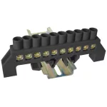   TRACON NPE-BK8-10 Szigetelt földelősín (N/PE), fekete 230/400VAC, 100A, 8×12mm, 10P, IP20