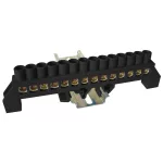   TRACON NPE-BK8-14 Szigetelt földelősín (N/PE), fekete 230/400VAC, 100A, 8×12mm, 14P, IP20