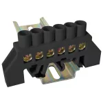   TRACON NPE-BK8-6 Szigetelt földelősín (N/PE), fekete 230/400VAC, 100A, 8×12mm, 6P, IP20
