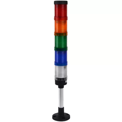   TRACON NYG3-50RYGBWM Fényjelző oszlop, függőleges alap, (hangjelzővel) AC/DC24V, 5 R,Y,G,B,W, IP65, 80dB