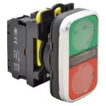   TRACON NYG3-D Kettős BE-KI nyomógomb, zöld+piros 1×NO+1×NC, 5A/230V AC-15, IP65