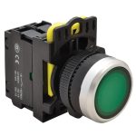 TRACON NYG3-LG Világító nyomógomb, zöld 1×NO, 5A/230V AC-15, IP65, LED 230V AC/DC