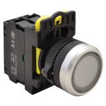 TRACON NYG3-LW Világító nyomógomb, fehér 1×NO, 5A/230V AC-15, IP65, LED 230V AC/DC