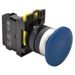 TRACON NYG3-MB Gombafejű nyomógomb, kék 1×NO, 5A/230V AC-15, 40mm, IP65