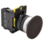   TRACON NYG3-MBK Gombafejű nyomógomb, fekete 1×NO, 5A/230V AC-15, 40mm, IP65