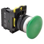 TRACON NYG3-MG Gombafejű nyomógomb, zöld 1×NO, 5A/230V AC-15, 40mm, IP65