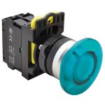 TRACON NYG3-MLB Gombafejű világító nyomógomb,kék 1×NO, 5A/230V AC-15, IP65, 40mm, LED 230V
