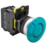  TRACON NYG3-MLB Gombafejű világító nyomógomb,kék 1×NO, 5A/230V AC-15, IP65, 40mm, LED 230V AC/DC