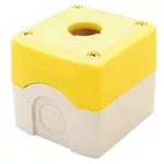   TRACON NYGD-1YE Összeállított tokozat nyomógombokhoz, sárga, 1-es d=22,5, IP65, 2×PG-13,5