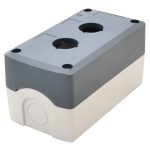   TRACON NYGD-2GR Összeállított tokozat nyomógombokhoz, szürke, 2-es d=22,5, IP65, 2×PG-13,5