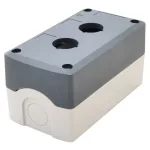   TRACON NYGD-2GR Összeállított tokozat nyomógombokhoz, szürke, 2-es d=22,5, IP65, 2×PG-13,5