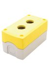 TRACON NYGD-2YE Összeállított tokozat nyomógombokhoz, sárga, 2-es d=22,5, IP65, 2×PG-13,5