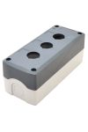 TRACON NYGD-3GR Összeállított tokozat nyomógombokhoz, szürke, 3-es d=22,5, IP65, 2×PG-13,5