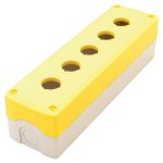   TRACON NYGD-5YE Összeállított tokozat nyomógombokhoz, sárga, 5-es d=22,5, IP65, 2×PG-13,5
