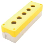   TRACON NYGD-5YE Összeállított tokozat nyomógombokhoz, sárga, 5-es d=22,5, IP65, 2×PG-13,5