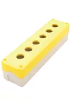 TRACON NYGD-6YE Összeállított tokozat nyomógombokhoz, sárga, 6-es d=22,5, IP65, 2×PG-13,5