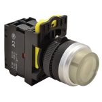 TRACON NYK3-HLW Világító nyomókapcsoló, kiálló, fehér 1×NO, 5A/230V AC-15, IP42, LED 230V 