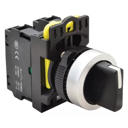   TRACON NYK3-S34BK Karos kapcsoló, háromállású, rugóvisszatérítéses 2×NO, 5A/230V AC-15, IP65